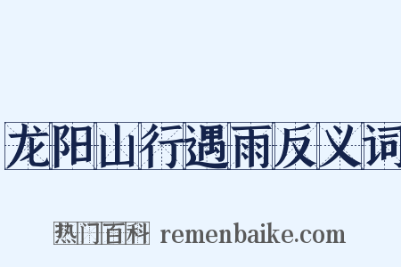 龙阳山行遇雨反义词是什么意思的图片